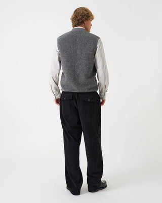 Universal Works Zip Waistcoat Wool Fleece Grey Marl