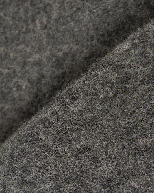 Universal Works Zip Waistcoat Wool Fleece Grey Marl