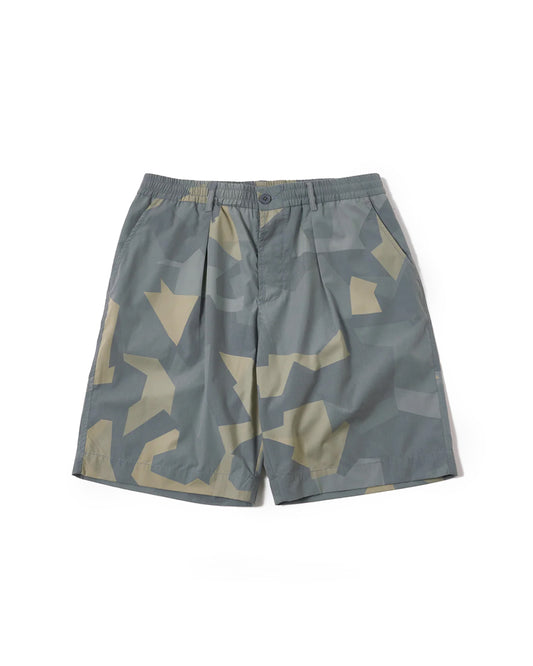 Universal Works Pleated Track Short Blue Camo