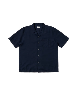 Universal Works Road Shirt Indigo Linen Mix