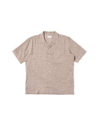 Universal Works Slub Linen Mix Road Shirt Brown