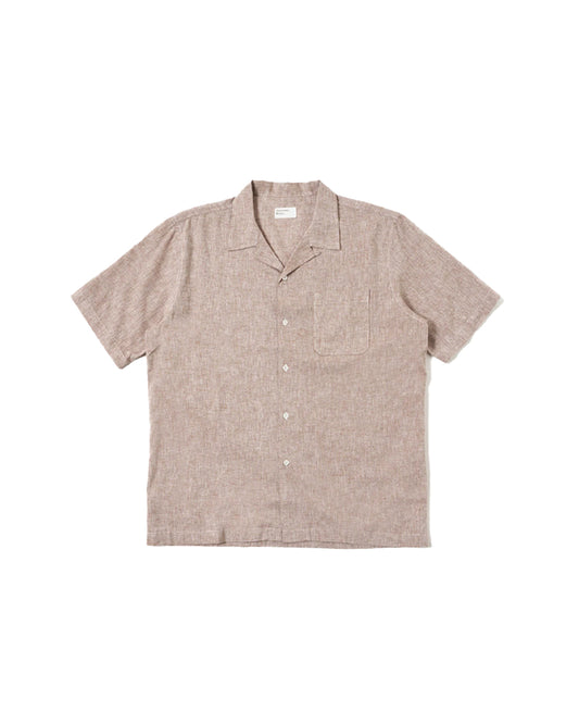 Universal Works Slub Linen Mix Road Shirt Brown