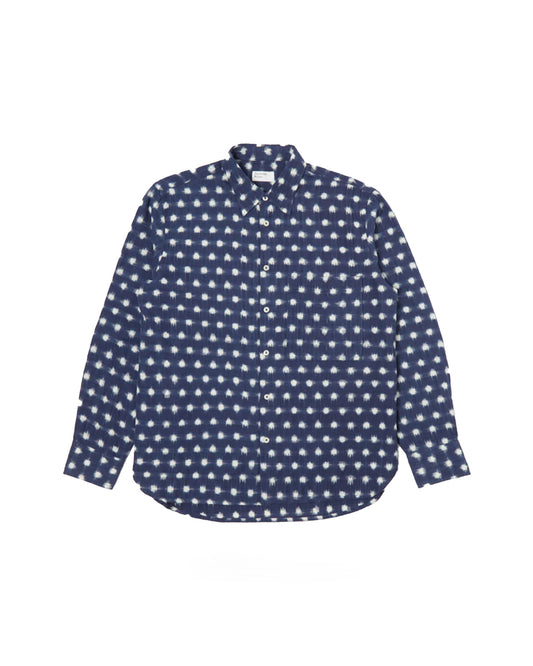 Universal Works Vintage Double Ikat Square Pocket Shirt Indigo