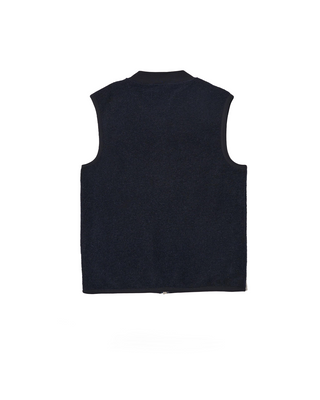 Universal Works Zip Waistcoat Wool Fleece Navy