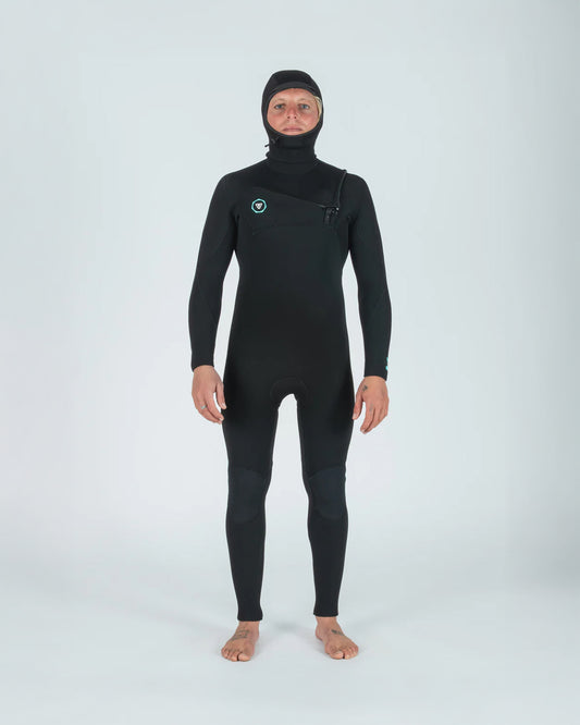 Vissla 7 Seas 5/4/3 Full Hooded Chest Zip Black Wetsuit