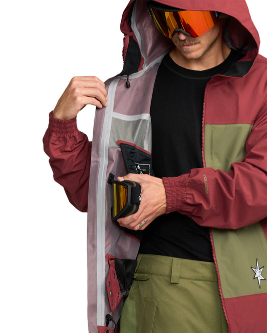 Volcom Arthur 3L Jacket Burnt Red