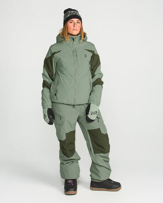 Volcom Women's Creston 3D Stretch Bib Overall Light Green