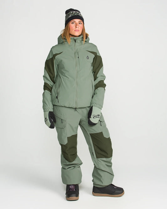 Volcom Women's Creston 3D Stretch Bib Overall Light Green