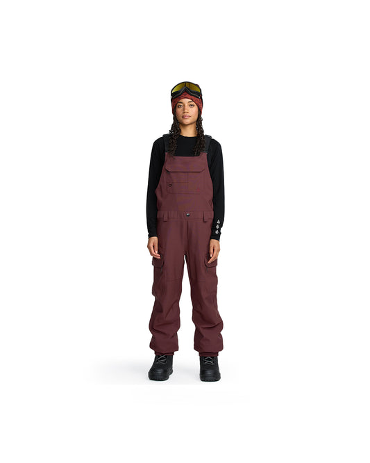 Volcom Creston 3D Stretch Bib Overall Oxblood