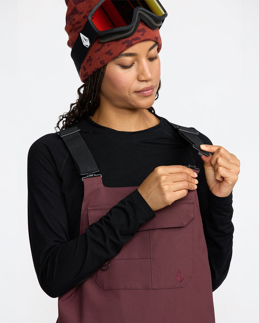 Volcom Creston 3D Stretch Bib Overall Oxblood