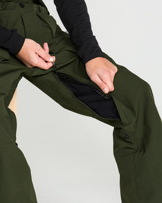 Volcom Roan Bib Overall Dark Green