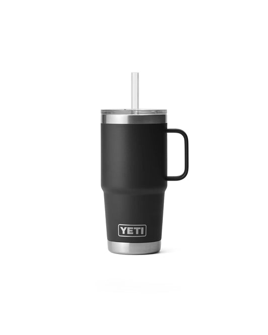 Yeti Rambler 25 Oz Straw Mug Black [739ml] front