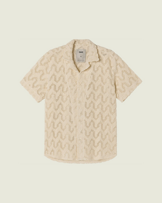 Atlas Cuba Crochet Shirt - Resort Collar and Geometric Pattern