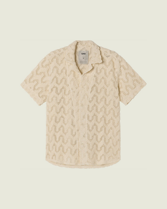 Atlas Cuba Crochet Shirt - Resort Collar and Geometric Pattern