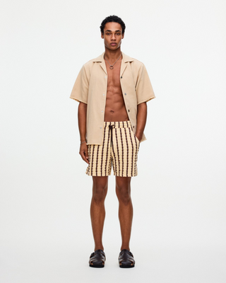 OAS Tartufo Porto Waffle Shorts - Brown and Comfortable Fit