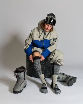 Behind The Pines Performance Snow Sock Merino Black Noir