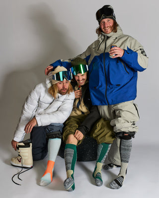 Behind The Pines Performance Snow Sock Merino Green Steel