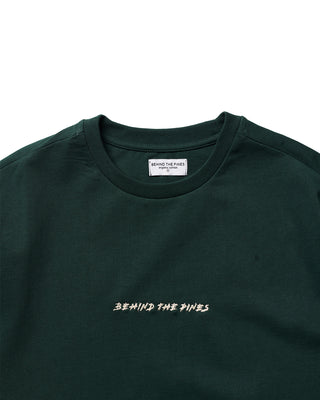 Behind The Pines x Freek Hakvoort Heavyweight Tee Satisfied Face Green