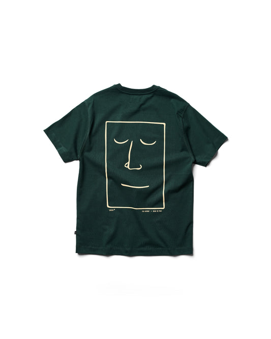 Behind The Pines x Freek Hakvoort Heavyweight Tee Satisfied Face Green