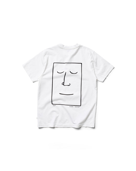 Behind The Pines x Freek Hakvoort Heavyweight Tee Satisfied Face White