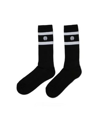 Behind The Pines Sport Socks Script Black / White