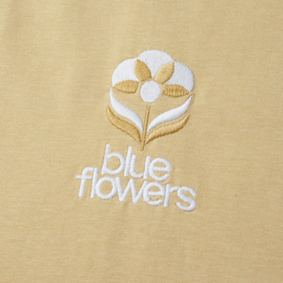 Blue Flowers Flower T-Shirt Antique White