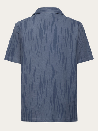 KnowledgeCotton Apparel Boucle Loose fit Northern Lights Shirt BLue