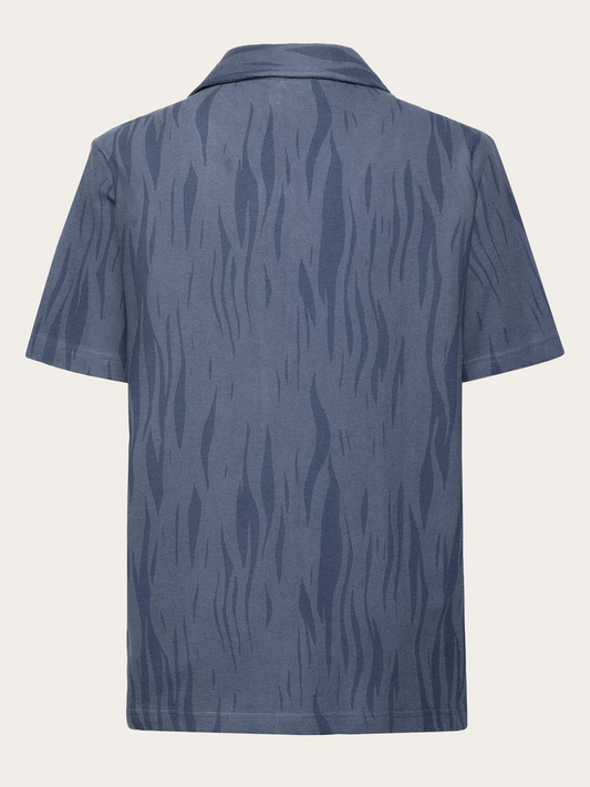 KnowledgeCotton Apparel Boucle Loose fit Northern Lights Shirt BLue