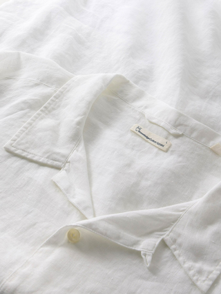 KnowledgeCotton Apparel Box S/S Linen Shirt Bright White