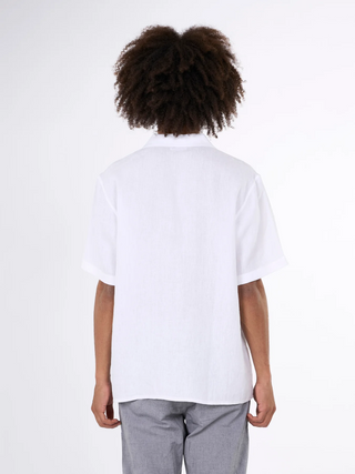 KnowledgeCotton Apparel Box S/S Linen Shirt Bright White