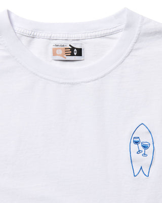 Behind The Pines x B.R.A.S.C.O Embroided Fish Club Tee White