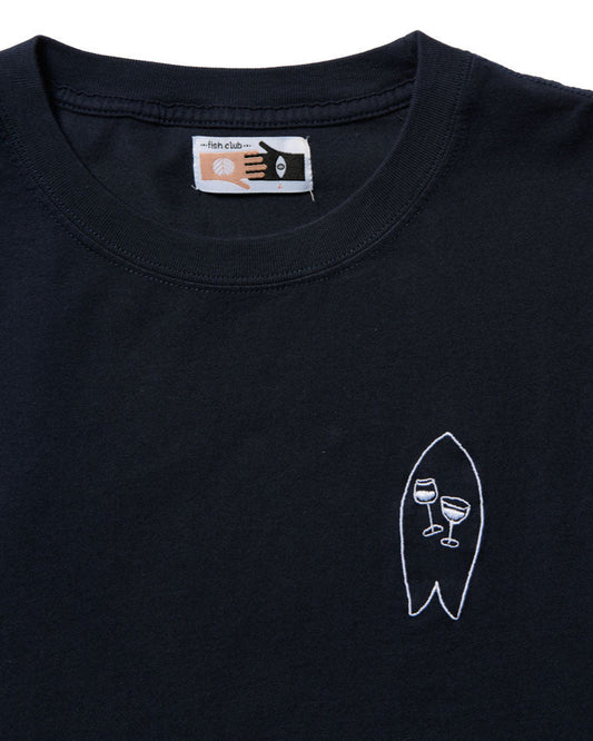 Behind The Pines x B.R.A.S.C.O Embroided Fish Club Tee Navy