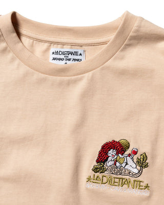Behind The Pines x La Dilettante Embroided Tee Sand