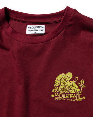 Behind The Pines x La Dilettante Backprint Tee Burgundy