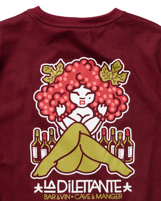 Behind The Pines x La Dilettante Backprint Tee Burgundy