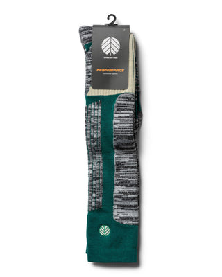 Behind The Pines Performance Snow Sock Merino Green Steel