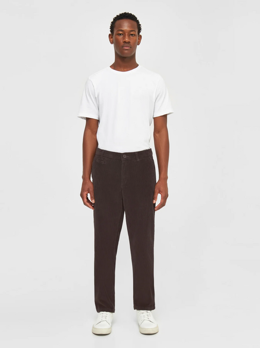 KnowledgeCotton Apparel Chuck 8 Wales Corduroy Chino Chocolate Plum