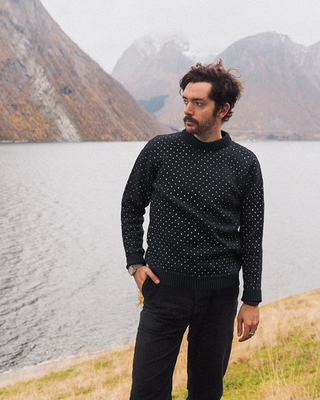 Devold Sørisen Wool Sweater Ink / Off White