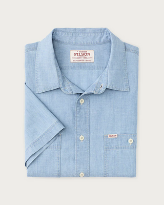 Filson Short Sleeve Chambray Shirt Light Blue