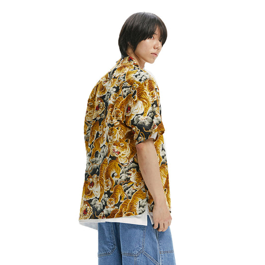 Frizmworks Tiger Hawaiian Half Shirt Black