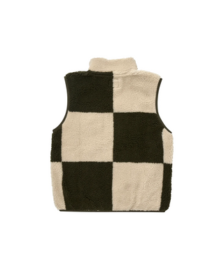 Gramicci Checkered Sherpa Vest Natural / Olive Check