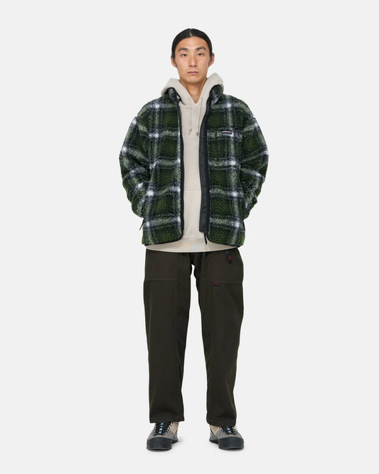 Gramicci Shadow Plaid Sherpa Jacket Olive