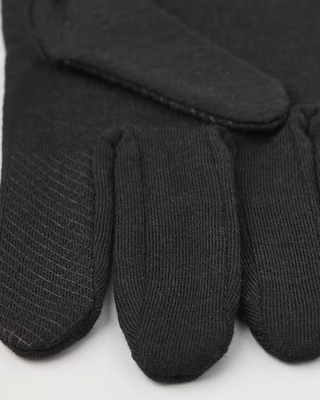 Hestra Merino Wool Liner Long 5 Finger Black