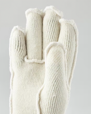 Hestra Wakayama Wool Liner Long 5 Finger Offwhite