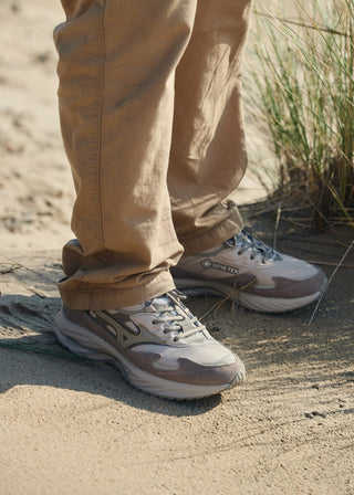 Mizuno Wave Rider Beta GTX Silver Cloud / Vintage Khaki /GE Gold