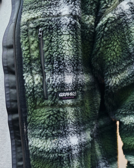 Gramicci Shadow Plaid Sherpa Jacket Olive