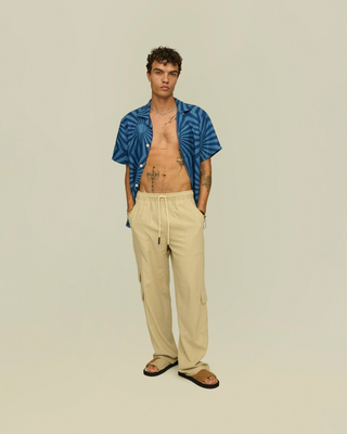 OAS Cargo Linen Trousers Beige