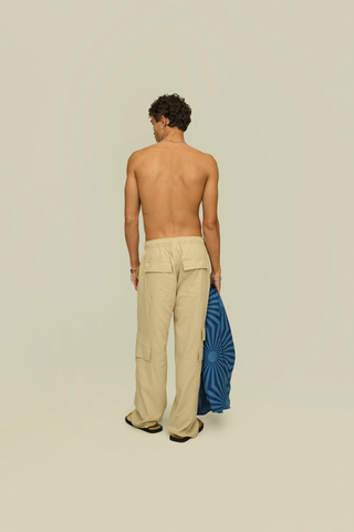 OAS Cargo Linen Trousers Beige