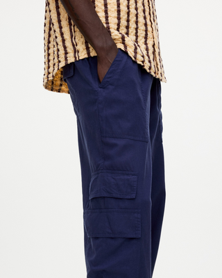 OAS Cargo Linen Trousers Blue