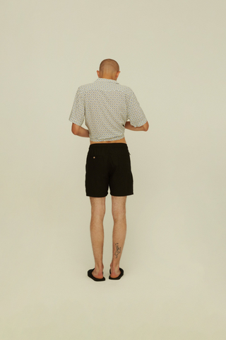OAS Black Linen Shorts Black